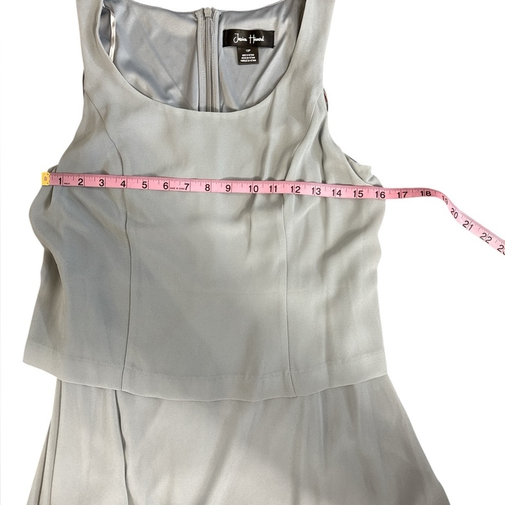 Jessica Howard Silver Gray Sleeveless Layered Midi Dress Size 10P Petite - Picture 6 of 10